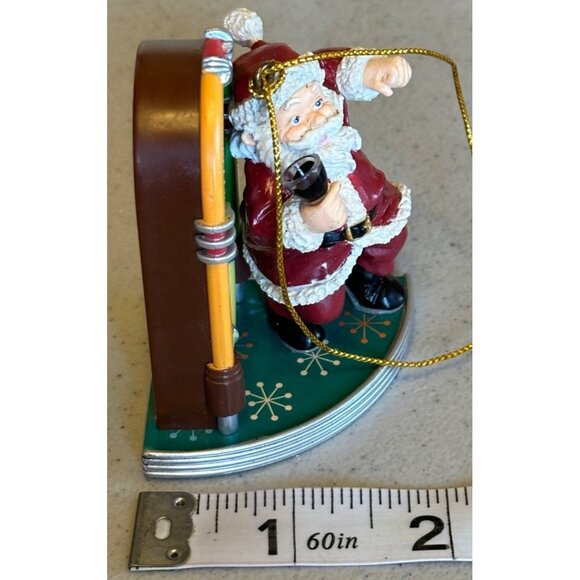 Santa Claus w/Juke Box Plastic Christmas Tree Ornament Multicolored - Picture 9 of 11